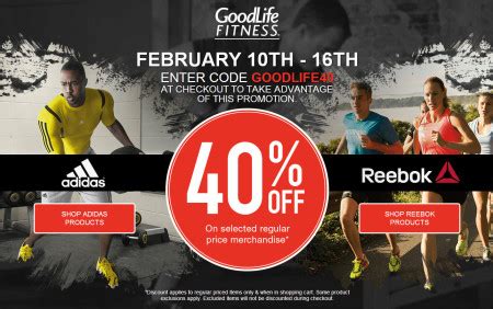 goodlife adidas discount 2017|goodlife fitness promotions.